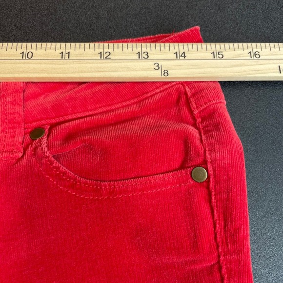 Cabi Skinny Jeans Women's Size 2 Red Corduroy Straight Leg Pants Style #3136 - Picture 9 of 11
